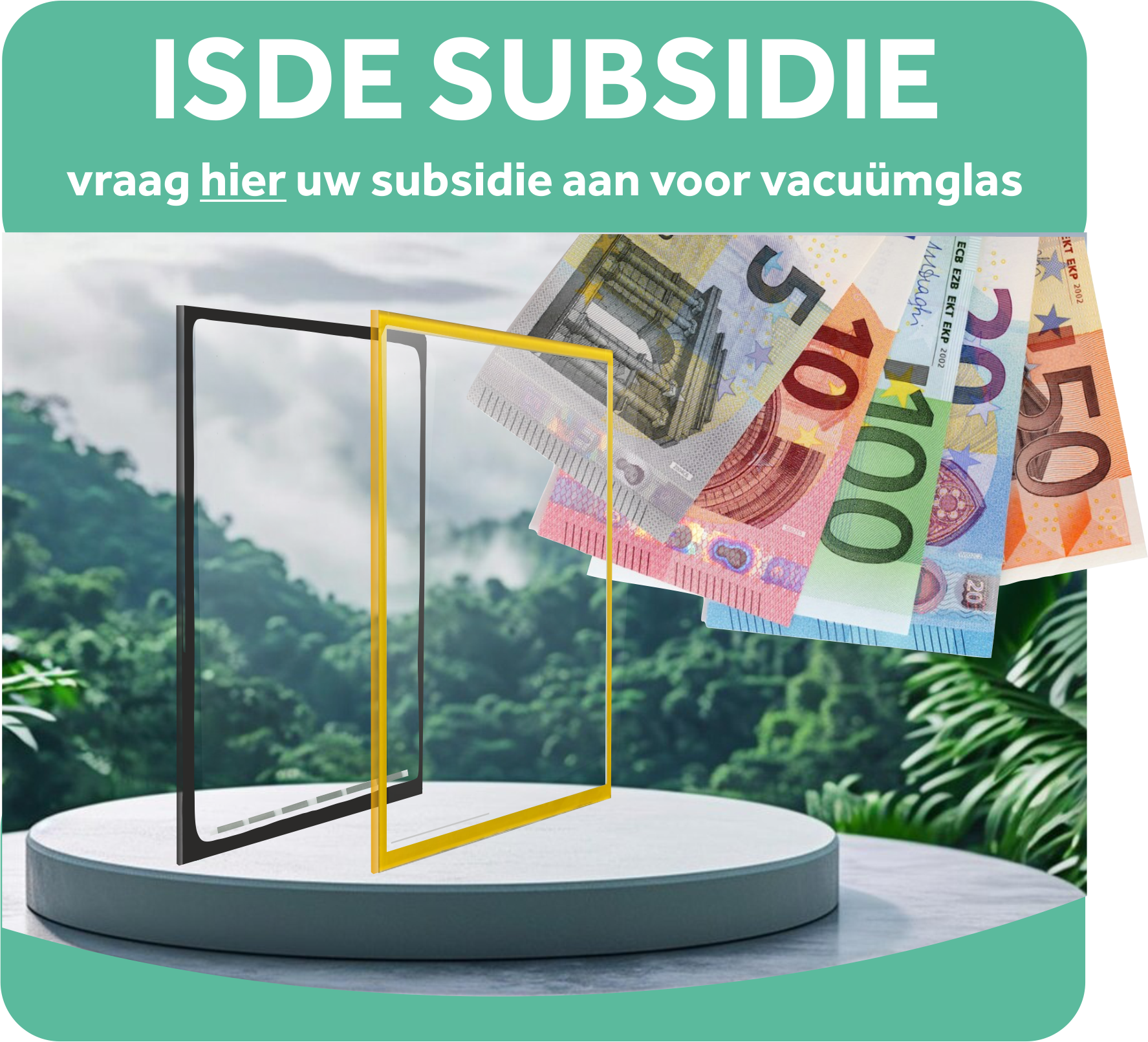 ISDE Subsidie Vacuumglas popup